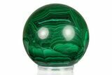 Flowery, Polished Malachite Sphere - DR Congo #284432-1